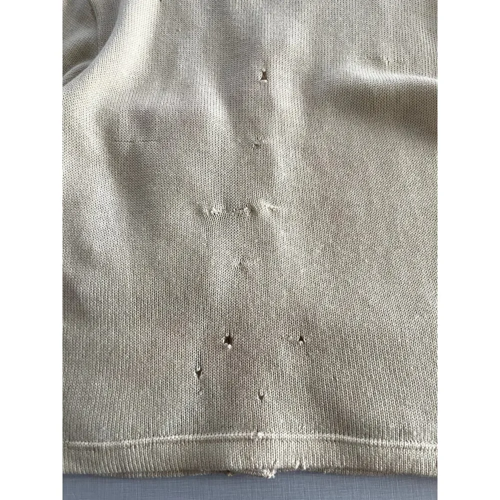 Sarby Sportswear Sz M Letterman Cardigan Sweater Cream Wool Vintage 1950's